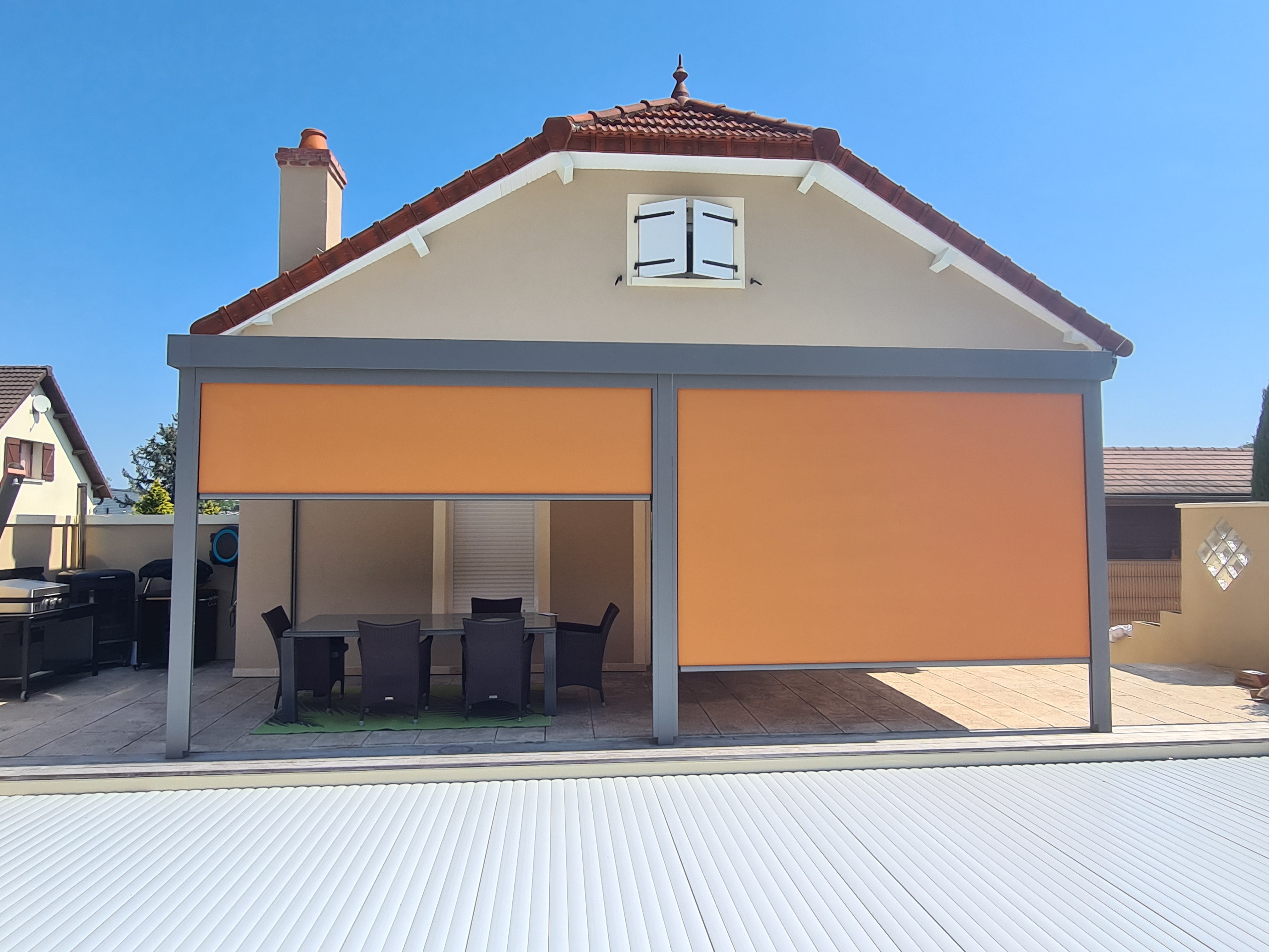 Pergola à toit plat